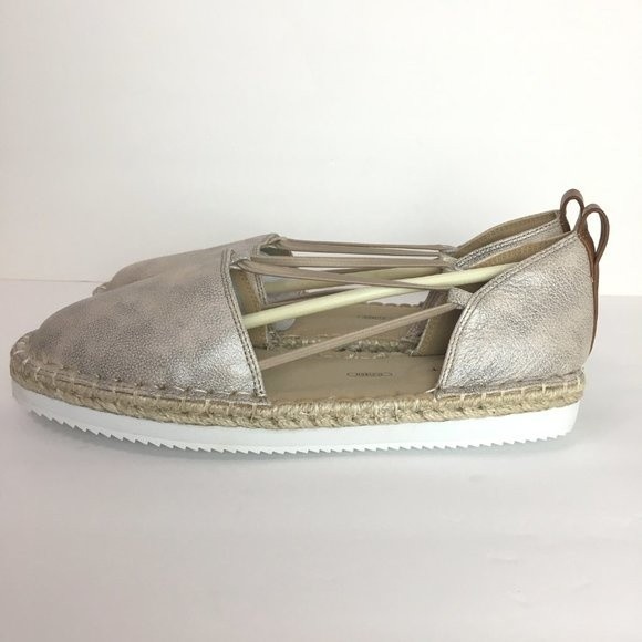 7.5W 7.5 WIDE Rockport Pink Silver Metallic Seaview Espadrilles Bungee Flats NEW - Picture 6 of 16